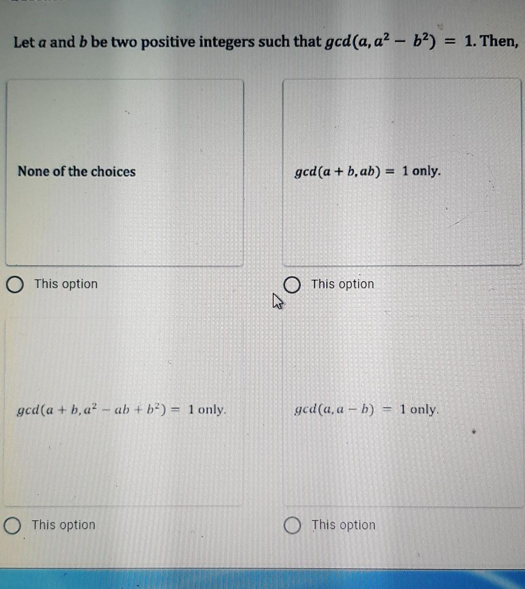 Solved Let a and b be two positive integers such that gcd(a, | Chegg.com