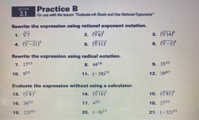 Lesson 3 1 1 Practice B For Use With The Lesson Chegg 