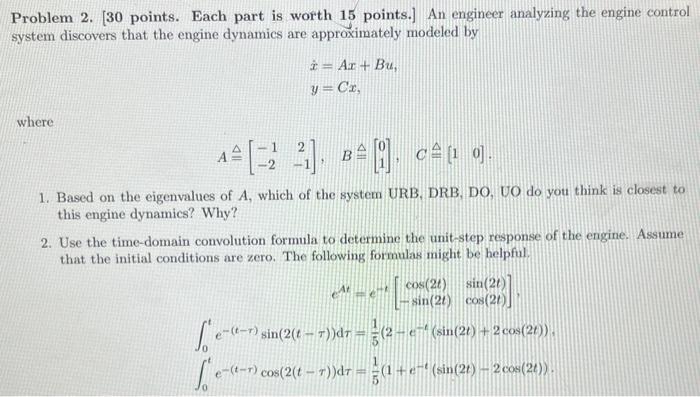 Solved Problem 2. [30 points. Each part is worth 15 points.] | Chegg.com