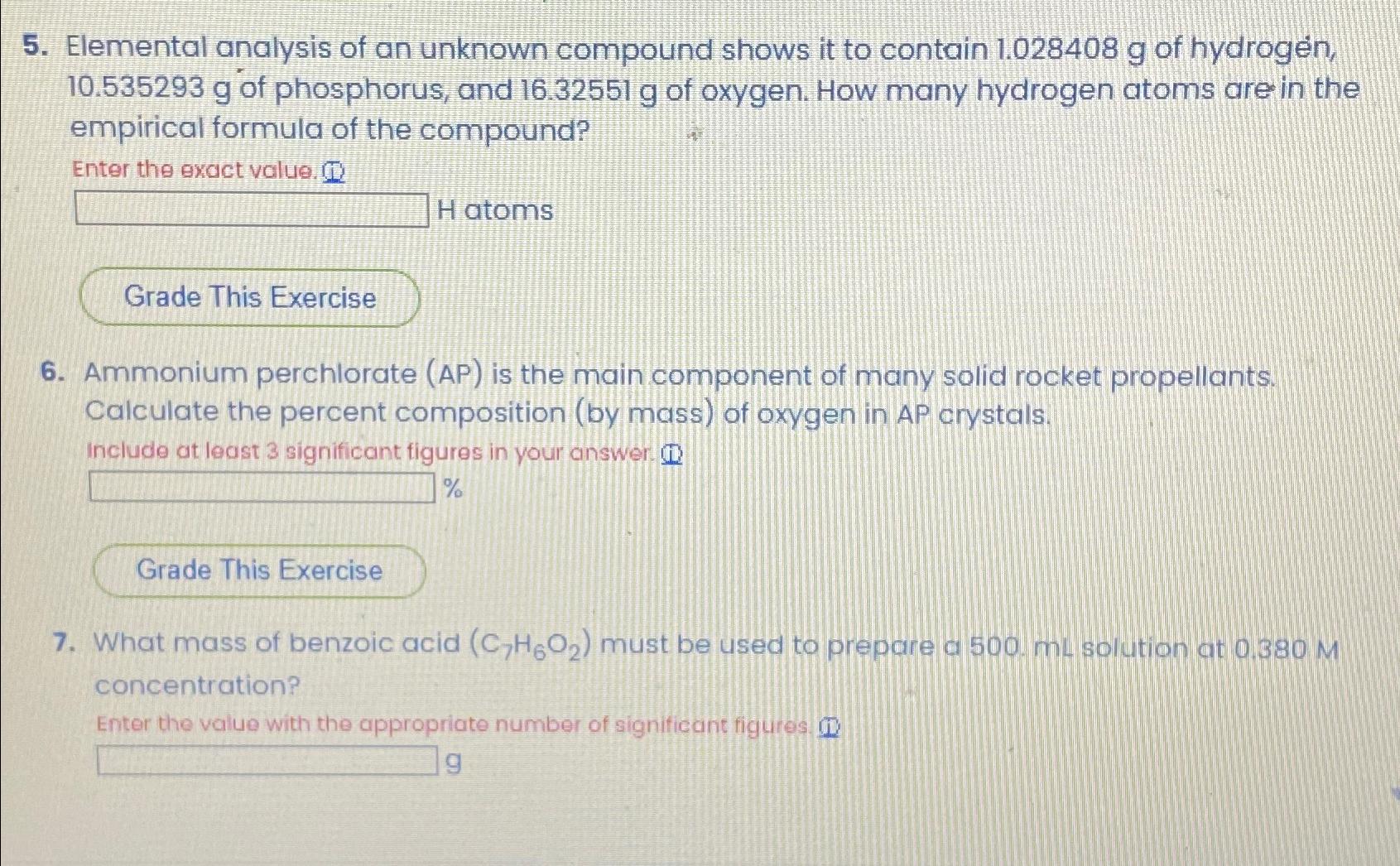 Solved Elemental analysis of an unknown compound shows it to | Chegg.com