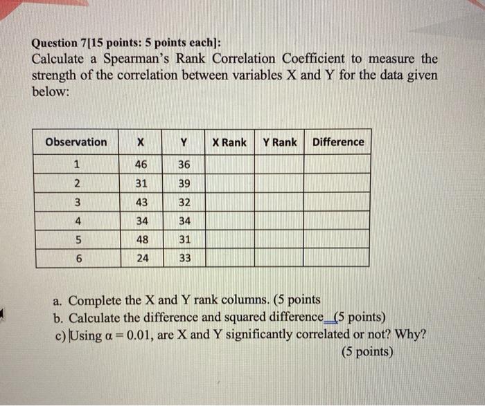 Solved Question 7[15 points: 5 points each]: Calculate a | Chegg.com