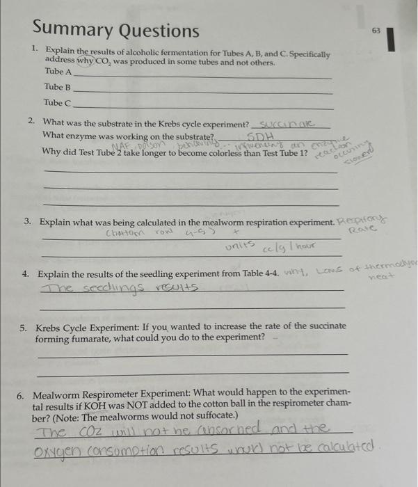 Solved .1. Explain the results of alcoholic fermentation for | Chegg.com