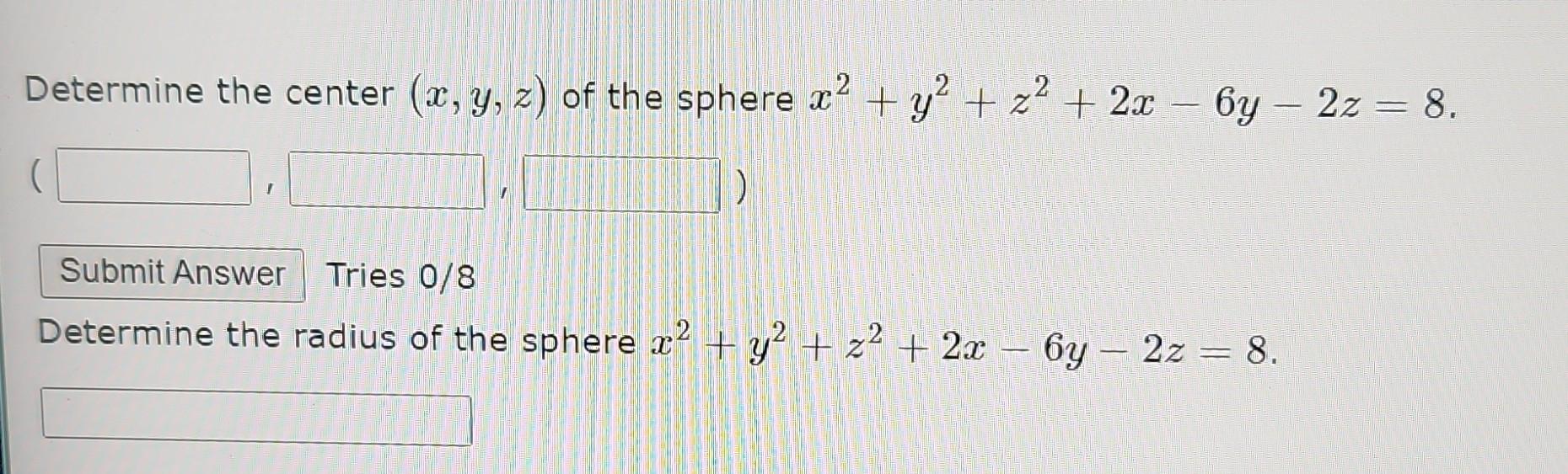 Solved Determine The Center X Y Z Of The Sphere Chegg Solved Determine The Center X Y Z Of The Sphere Chegg