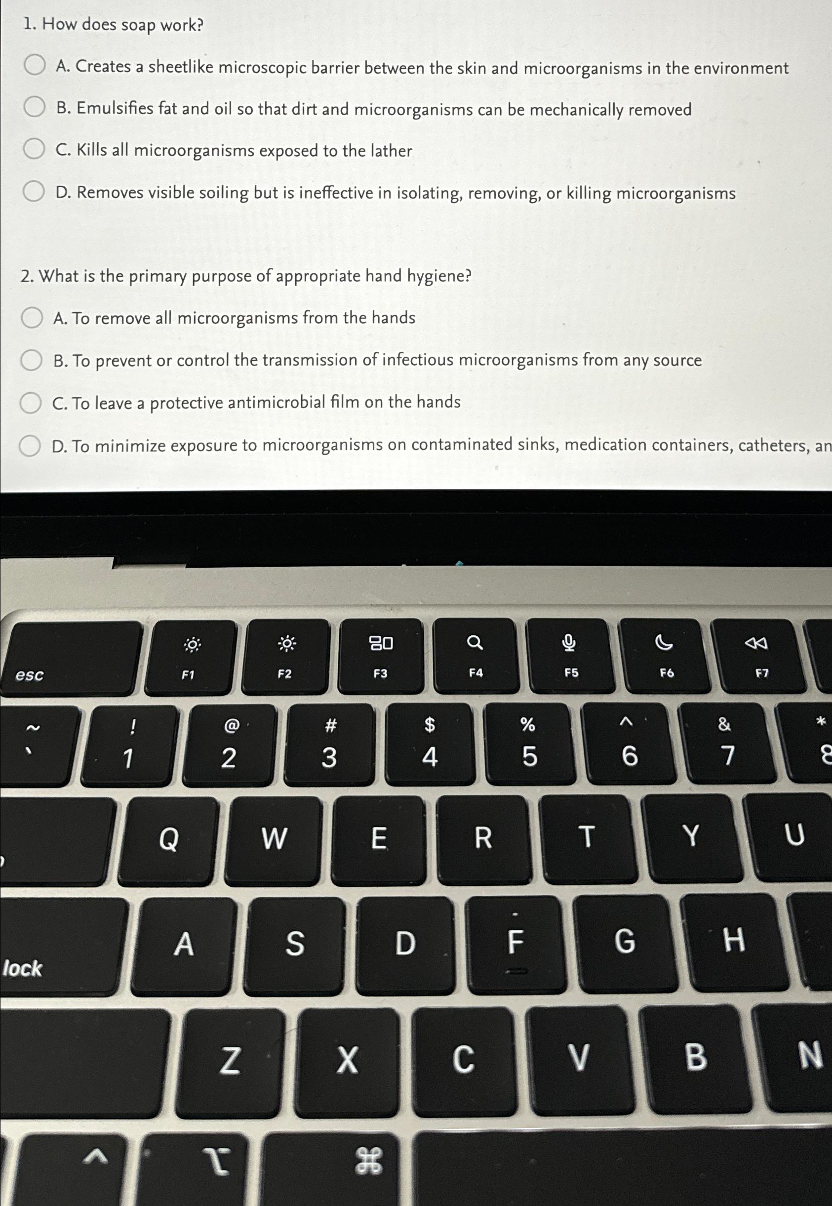 Solved How does soap work?A. ﻿Creates a sheetlike