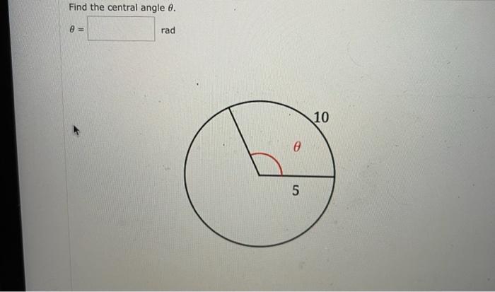 Solved Find the central angle θ. | Chegg.com