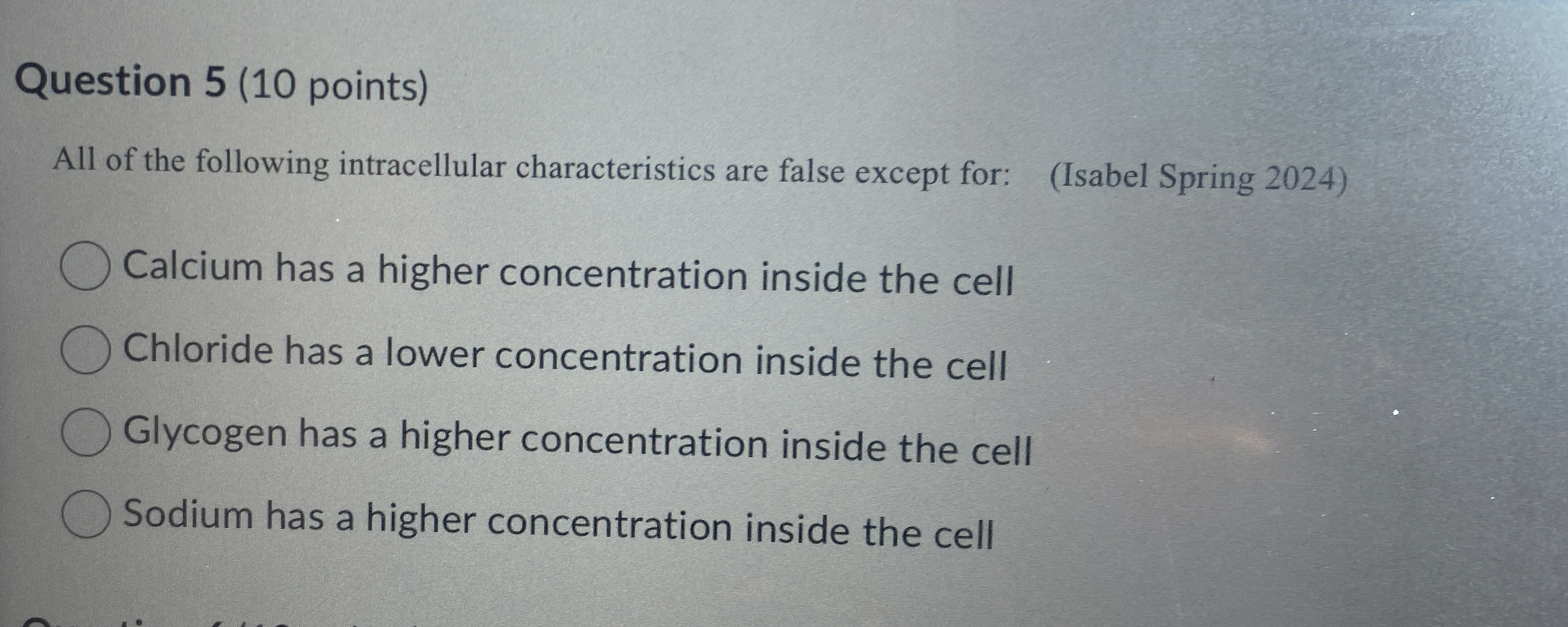 Solved Question 5 (10 ﻿points)All of the following | Chegg.com