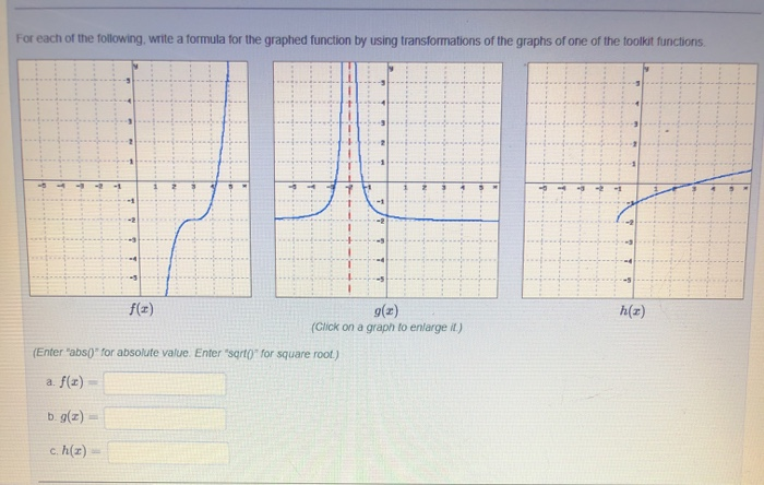 Solved For each of the following, write a formula for the | Chegg.com