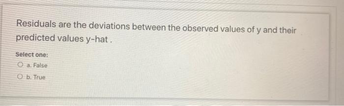 Solved Residuals are the deviations between the observed | Chegg.com