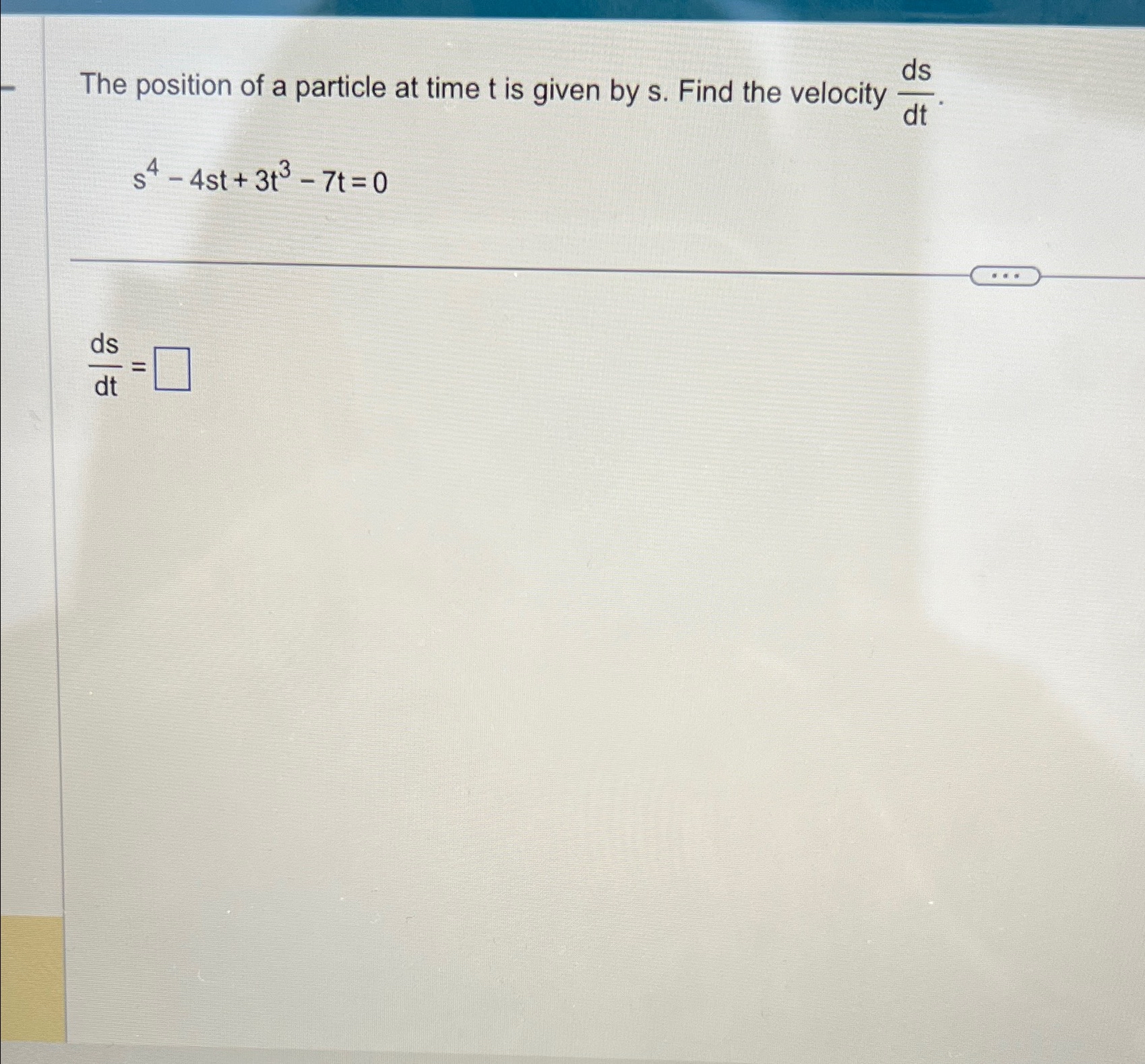 Solved The position of a particle at time t ﻿is given by s. | Chegg.com