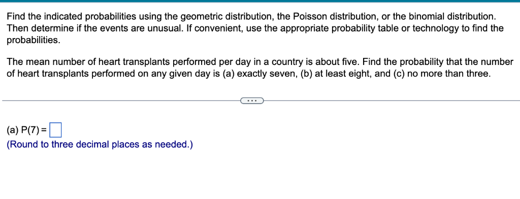 Solved Find The Indicated Probabilities Using The Geometric | Chegg.com