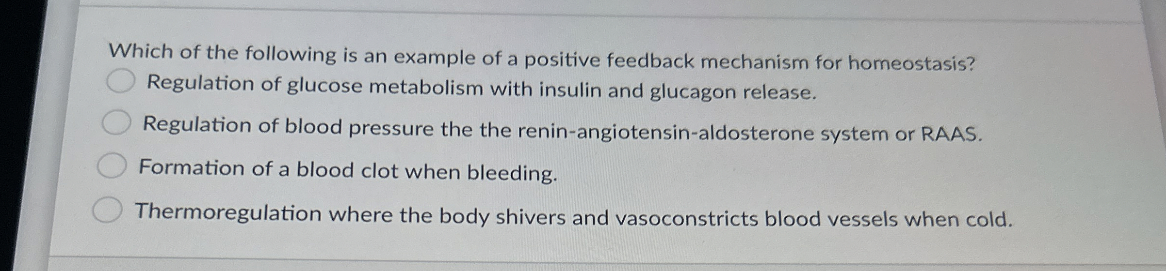 Solved Which of the following is an example of a positive