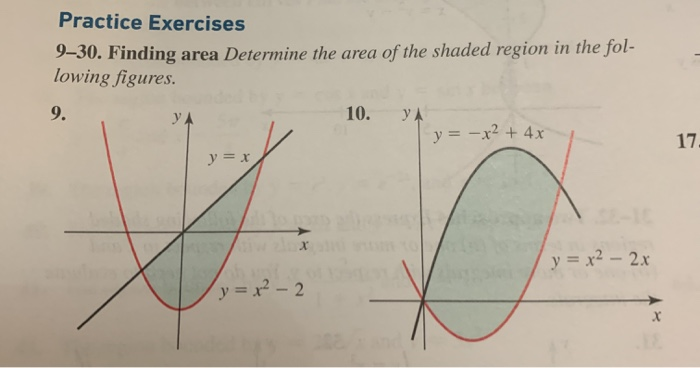 Solved Practice Exercises 9–30. Finding area Determine the | Chegg.com