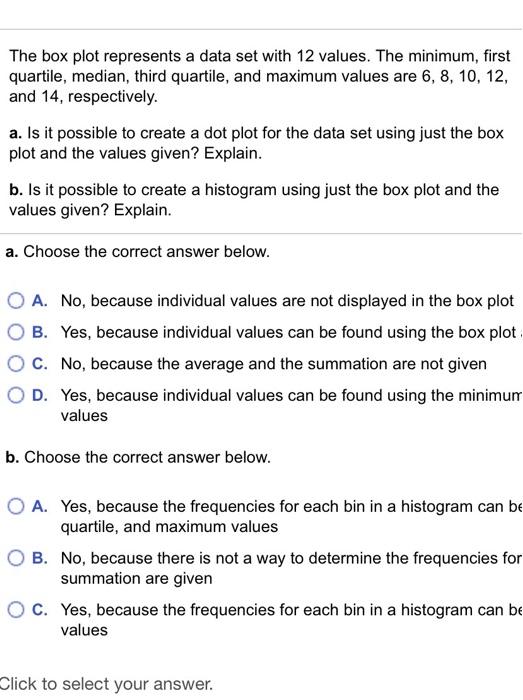 Solved The box plot represents a data set with 12 values. | Chegg.com