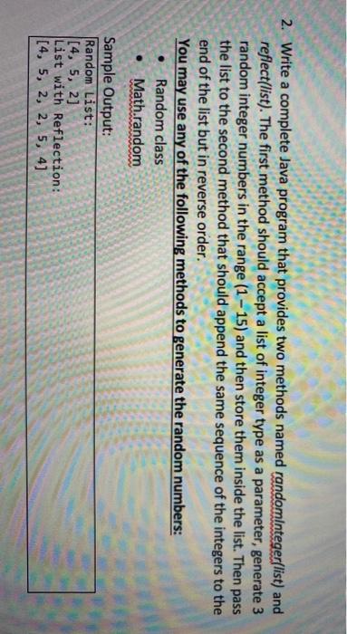 Solved 2. Write a complete Java program that provides two | Chegg.com
