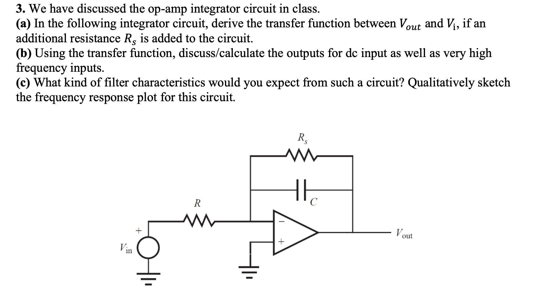 Integrator Response Solved 3. We have discussed the op-amp integrator circuit | Chegg.com