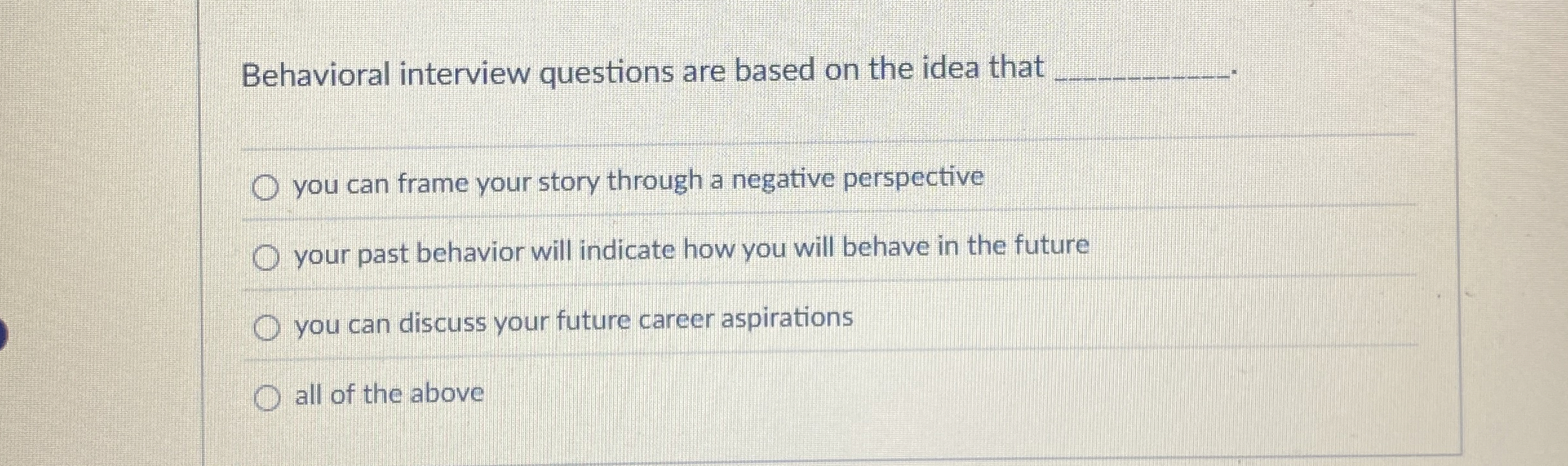 Solved Behavioral interview questions are based on the idea