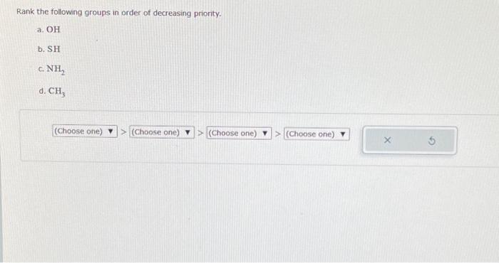 Solved Rank the following groups in order of decreasing | Chegg.com