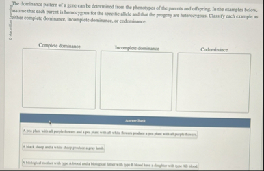 Solved The dominance pation of a gene can be determined from | Chegg.com