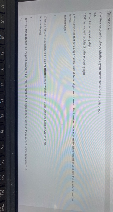 Solved Question 4 a) Write a function that checks whether a | Chegg.com