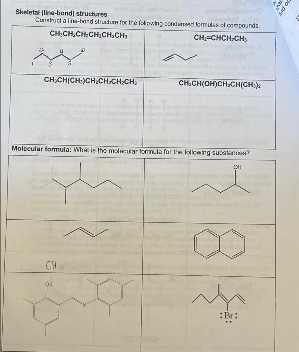 Solved Skeletal (line-bond) structures | Chegg.com