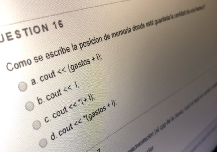 Solved Jestion 16 Como Se Escribe La Posicion De Memoria Chegg Com