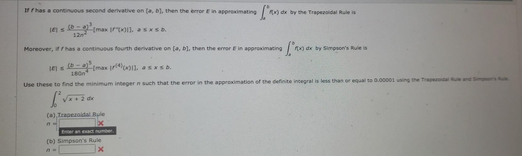 Solved Use the Trapezoidal Rule and Simpson's Rule to | Chegg.com