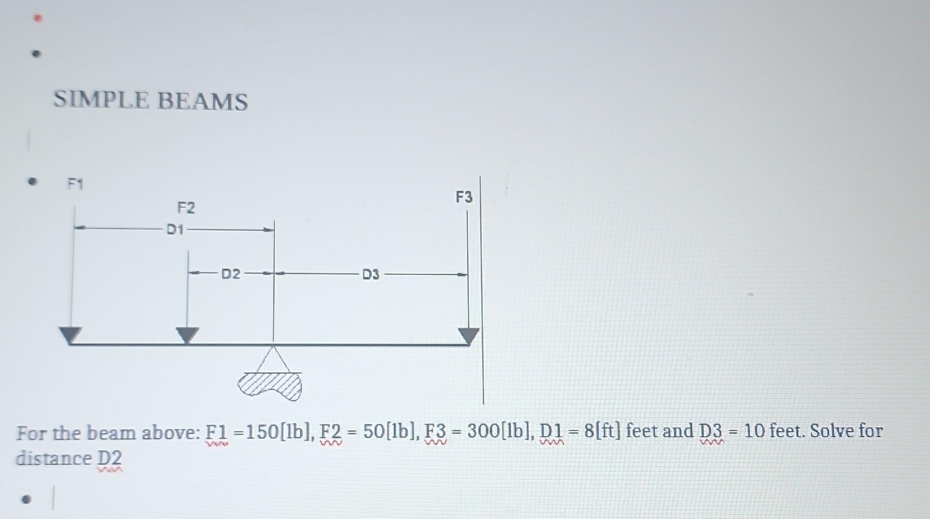 Solved SIMPLE BEAMS For The Beam Above: F1=150[1 B],F2=50[1 | Chegg.com