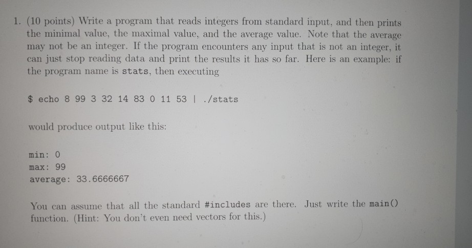 Solved 1. (10 points) Write a program that reads integers | Chegg.com