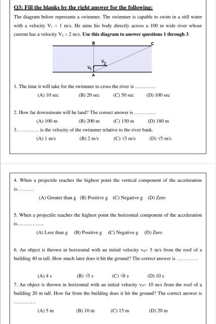 Solved 03: Fill the blanks by the right answer for the | Chegg.com