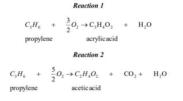Solved Reaction 1C3H6+32O2→C3H4O2+H2Opropylene | Chegg.com