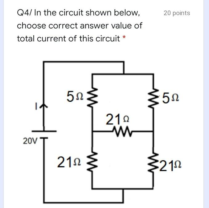 Solved 20 points Q4/ In the circuit shown below, choose | Chegg.com