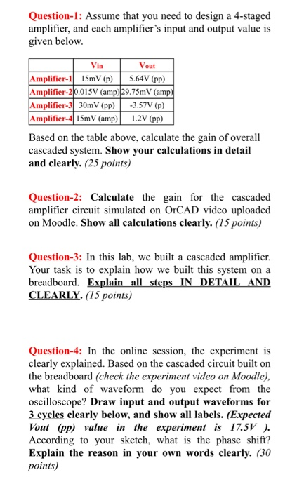 Solved Question-1: Assume that you need to design a 4-staged | Chegg.com