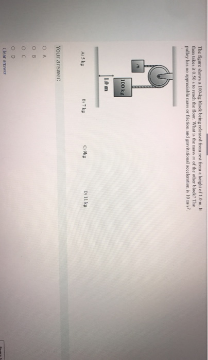 Solved The Figure Shows A 100-kg Block Being Released From | Chegg.com