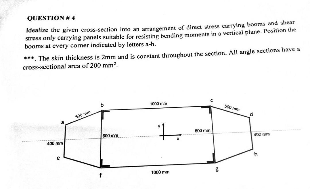 Solved QUESTION \# 4 Idealize The Given Cross-section Into | Chegg.com