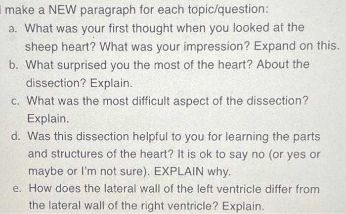 Solved make a NEW paragraph for each topic/question: a. What | Chegg.com