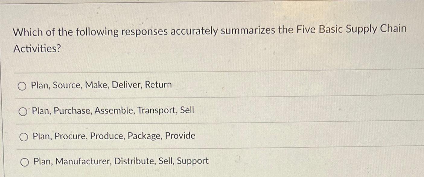 Solved Which Of The Following Responses Accurately | Chegg.com