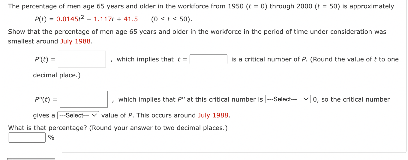 Solved The percentage of men age 65 ﻿years and older in the | Chegg.com