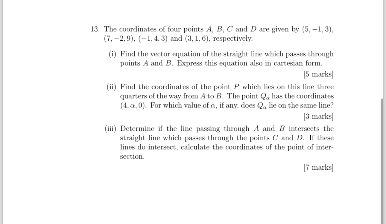 Solved The coordinates of four points A,B,C ﻿and D ﻿are | Chegg.com