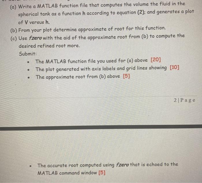 Solved q 3 in a root finding problem involving a spherical chegg