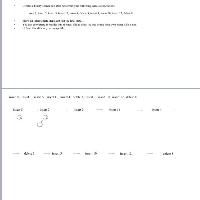 Solved a Creates a binary search tree after performing the | Chegg.com