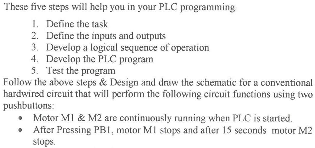 Solved These five steps will help you in your PLC | Chegg.com