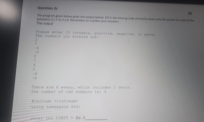 Question 2c(8)questions 2.c.1 to 2.c.8. Remember to | Chegg.com