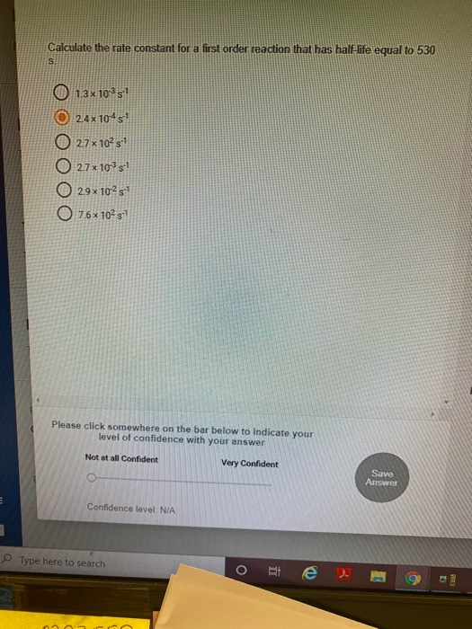 Solved Calculate the rate constant for a first order | Chegg.com
