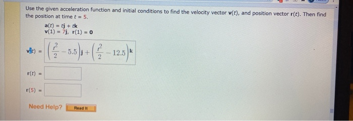 Solved Use The Given Acceleration Function And Initial | Chegg.com