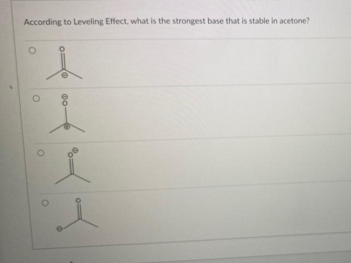 Solved According to Leveling Effect, what is the strongest | Chegg.com