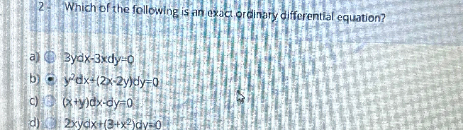 Solved Which of the following is an exact ordinary | Chegg.com