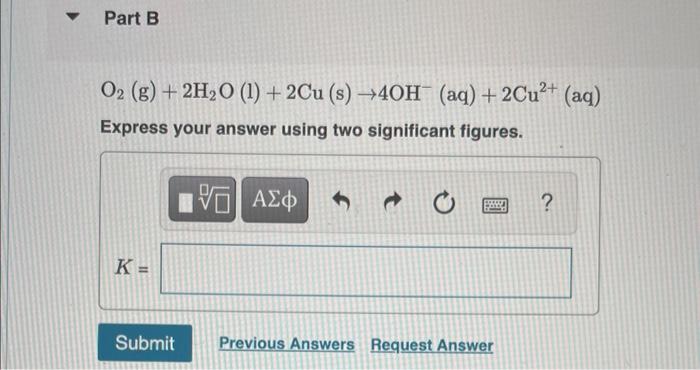 Solved Calculate The Equilibrium Constant For Each Of The | Chegg.com