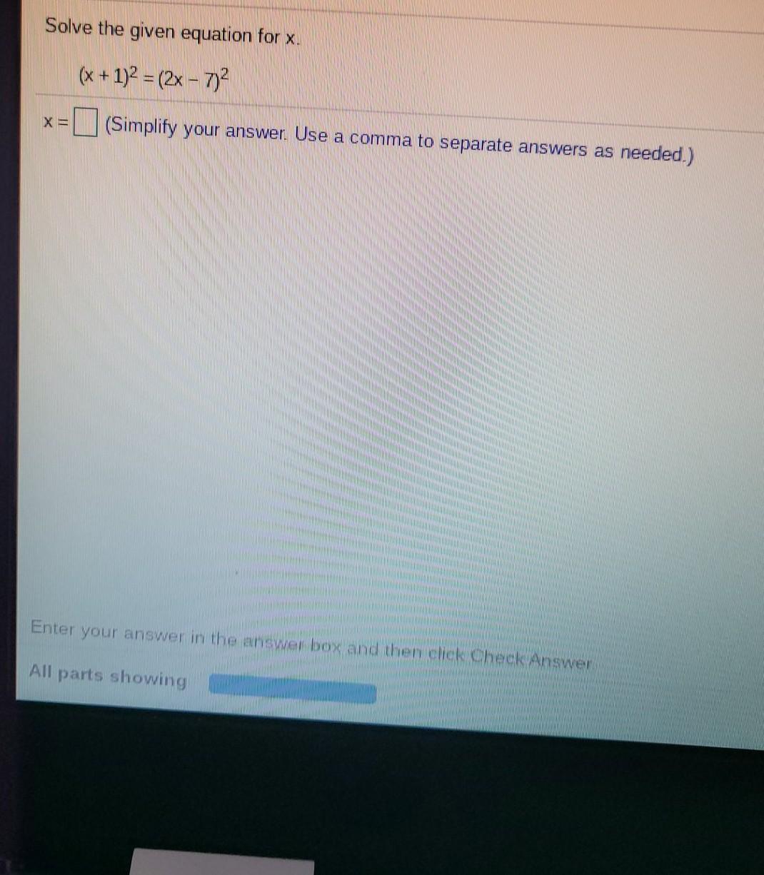 solved-solve-the-given-equation-for-x-x-1-2-2x-72-x-chegg