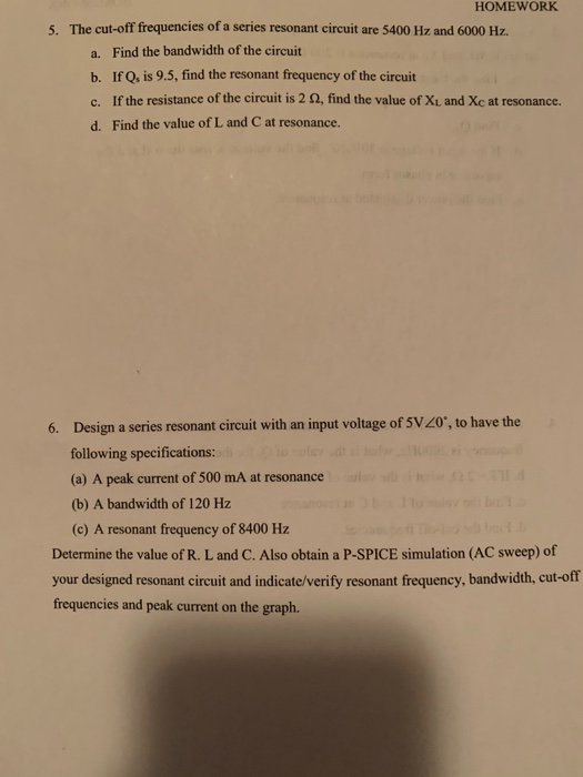 Solved Homework Chapter Resonance 1 Find The Resonan Chegg Com