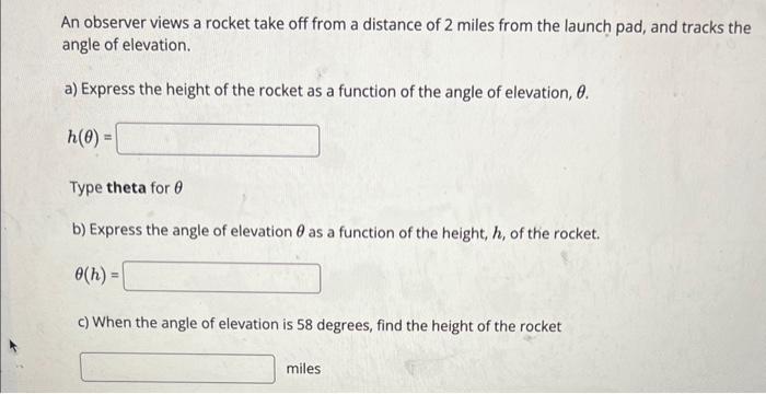 Solved An observer views a rocket take off from a distance | Chegg.com